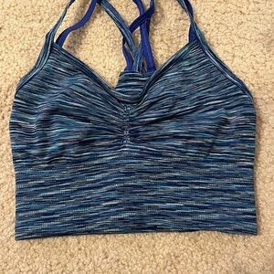 NWOT Blue Striped Women's Sports Bra